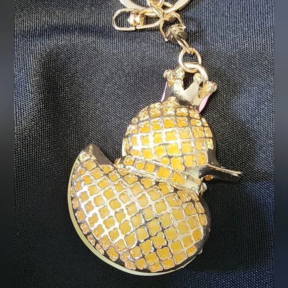 ♦️Fabulous Yellow Duckie Bag Charm/Keychain with Rhinestones. - Picture 3 of 4